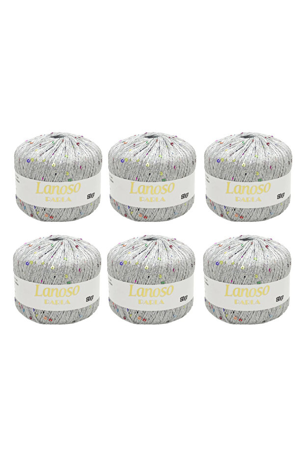 Parla 6 Pieces (5500) 25 Gr 217 Mt Sequin Yarn – 75% Glitter Yarn 25% Payette Sim – Shiny Yarn