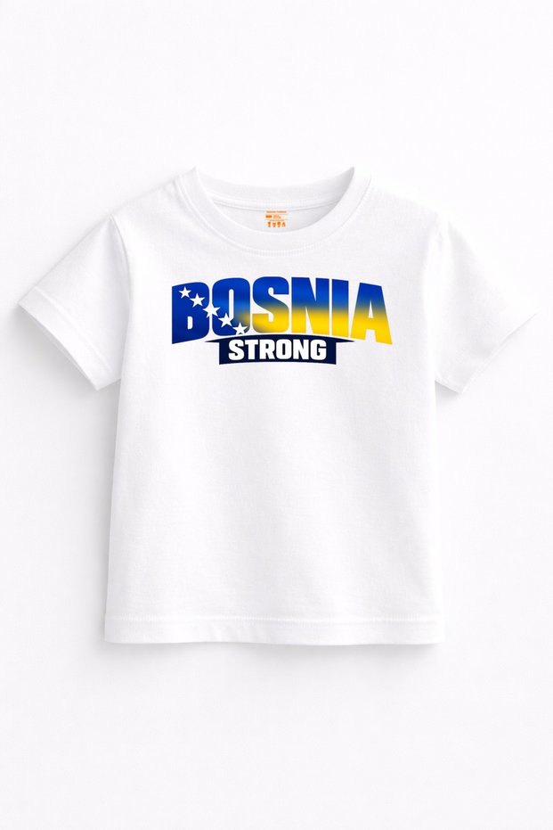 Bosnia Strong Legacy – Bosna Bayrak Effect Printed Children's T-Shirt