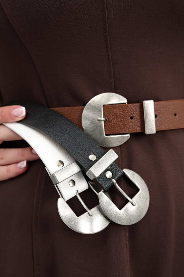 Women's Pants Belt with Tool Buckle Bridge, Dress Belt, Coat Belt