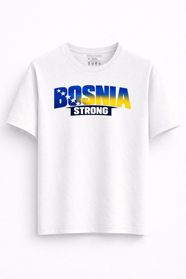 Bosnia Strong Legacy – Bosna Flag Effect Printed Sweatshirt / Hoodie / T-Shirt / Tank Top (Optional)