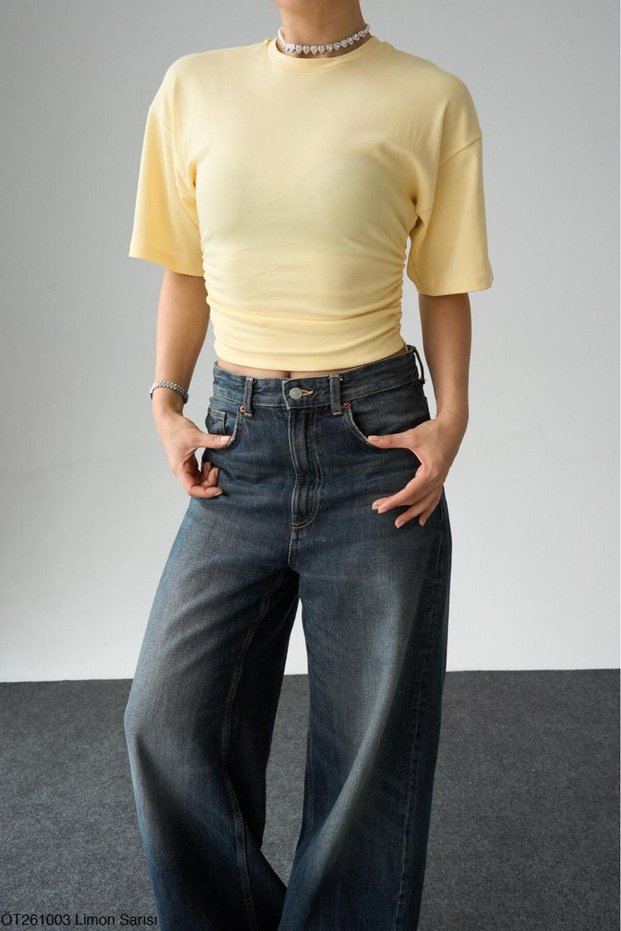 Drawstring Bat Sleeve T-Shirt