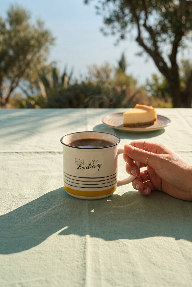 كوب لورينزو بورسلين أصفر - 355 مل