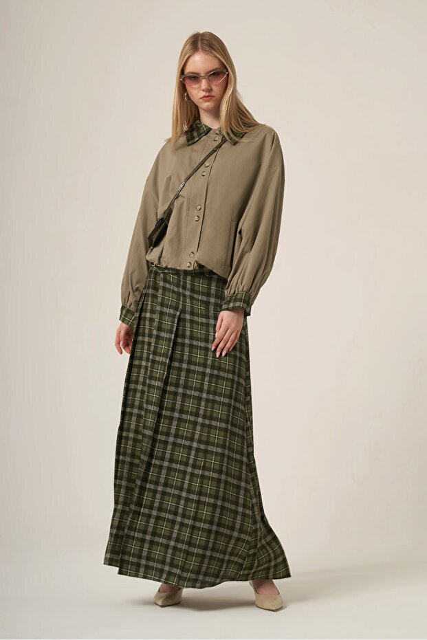 Women's Plaid Suit Khaki 31353
