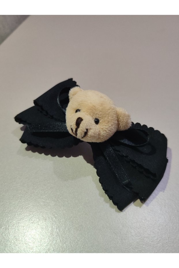 Plush Teddy Bear Detailed Bow Buckle