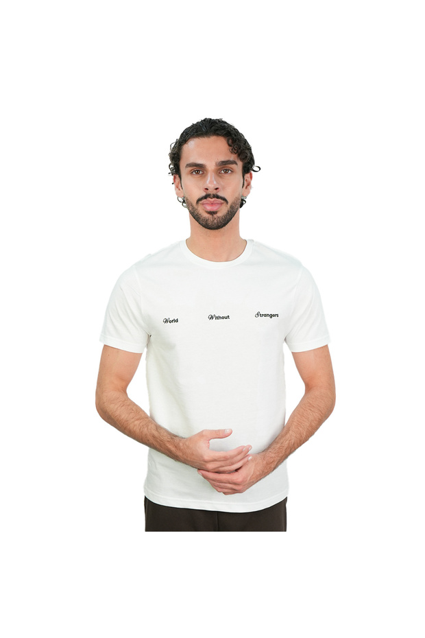 Men’s Slim Cotton Crew Neck WWS Print Tee