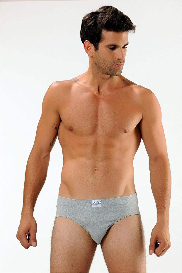Men's Gray Combed Cotton Sports Slip