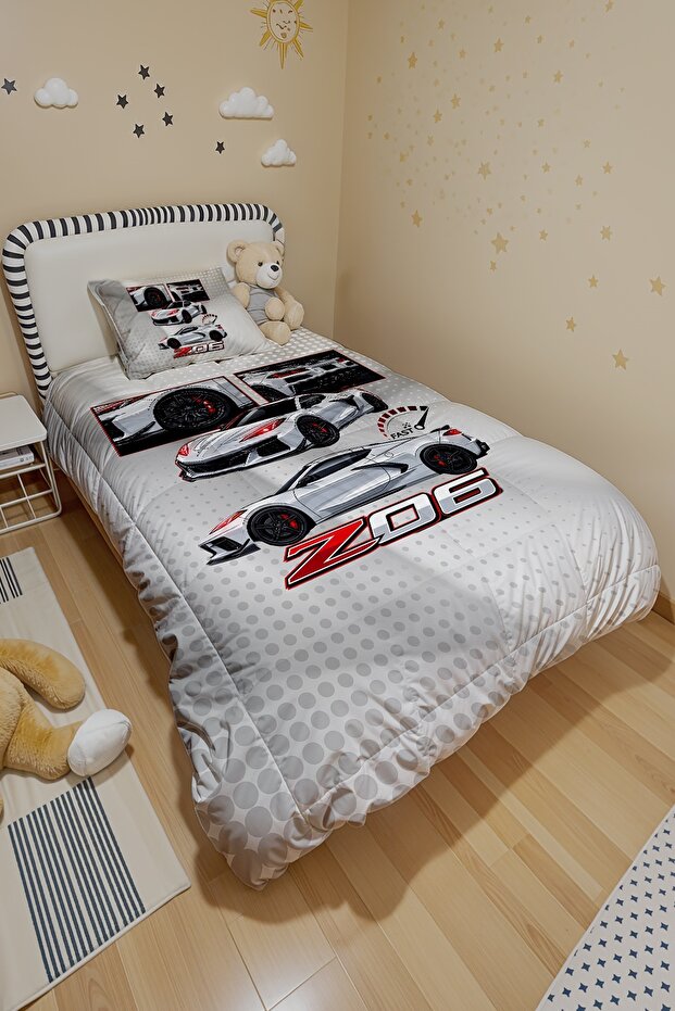 Border Patterned Single Duvet and Pillowcase - 3