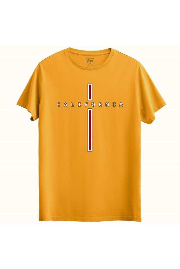 Women'S/Men's 100% Cotton California Transfer Printed Round Neck Short Sleeve T-Shirt