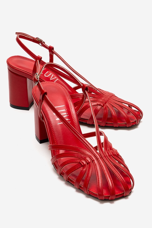 Wilda Red Women's Thick Heeled Shoes