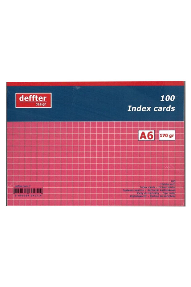 A6 Checkered Index Card Pink