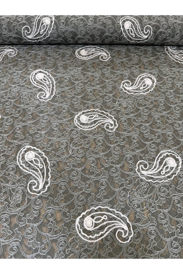 Vintage Patterned Embossed Textured Tulle - Stylish Textile Fabric for Dressmaking and Decoration