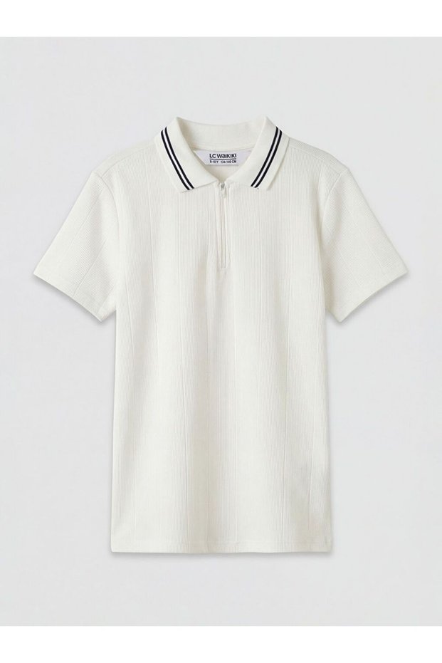 Lcw Kids Zippered Polo Neck Boys' T-Shirt
