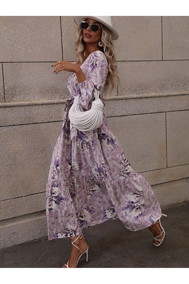 Rochie lungă multicoloră Pinar - M - 3