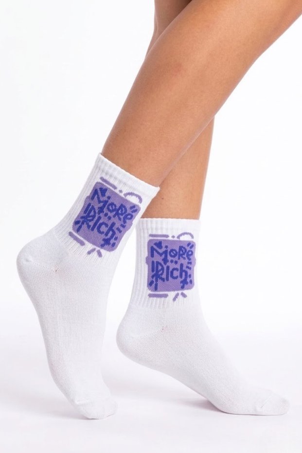 Calligraphy Themed Cotton Socks Colorful Women's Men's Teen College Socks - Single
