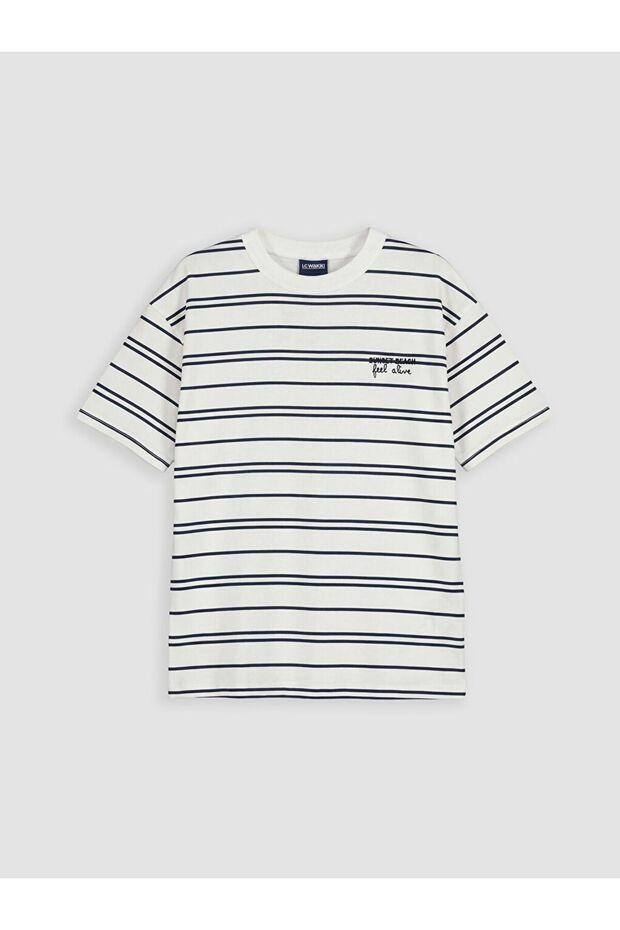 Lcw Kids Crew Neck Striped Boy T-Shirt