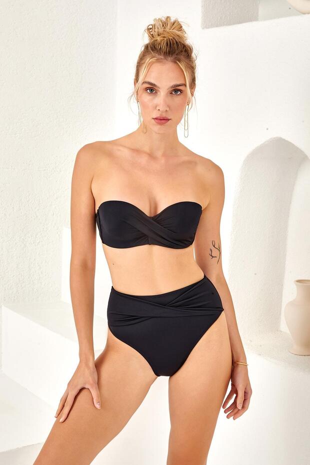Covered Strapless Bikini Set - 2