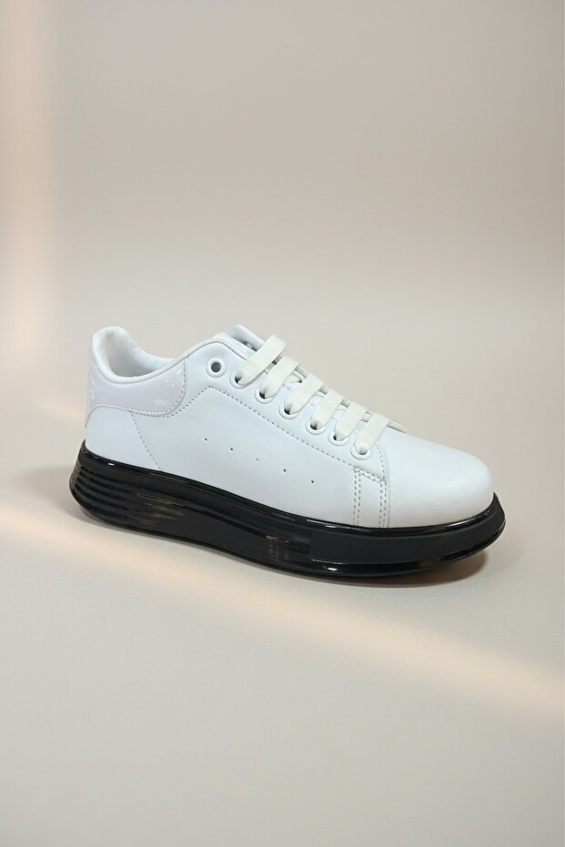 Cap 2040 Black & White Lace-Up Men's Sneaker Shoes