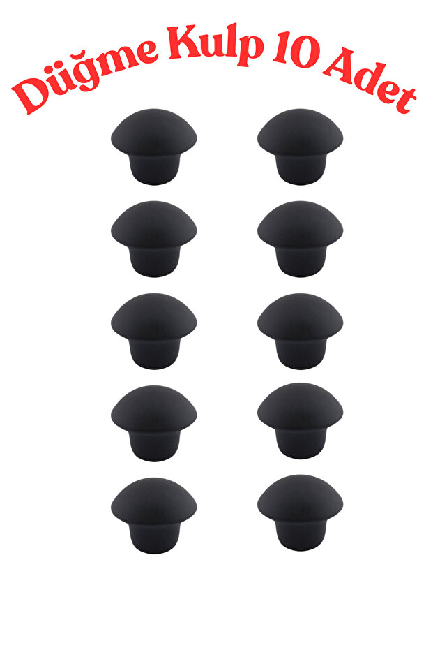 Klc 10 Pcs Matte Black Metal Button Handle - Round Furniture, Kitchen, and Drawer Handle