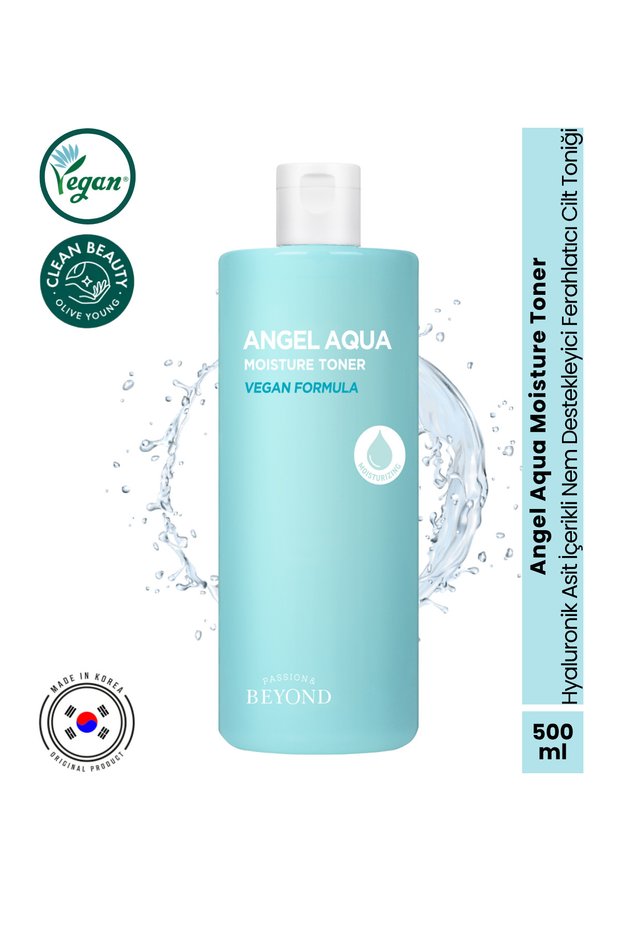 Angel Aqua Moisture Toner Moisturizing Soothing Tonic Hyaluronic Acid Panthenol 500 ml