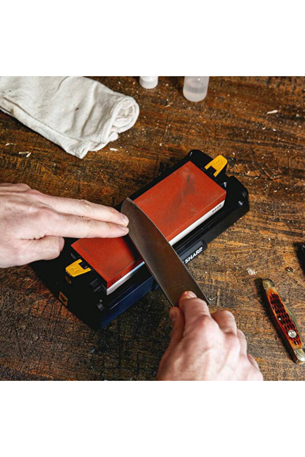Ceramic Stone Sharpener with Whetstone Base - 8