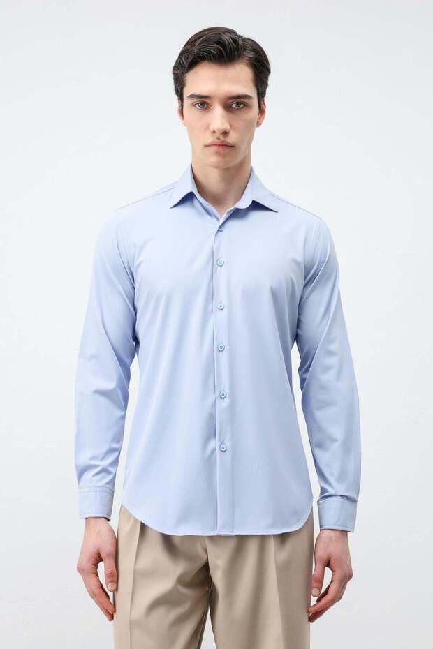 Baby Blue Comfort Slim Men's Shirt