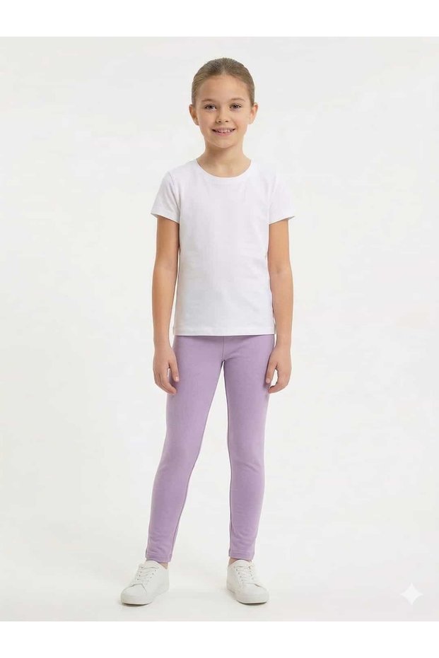 Lila Girls' Tights - 100% Cotton Stretchy Casual Children's Tights