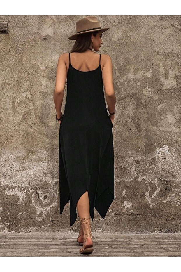 Rochie lungă neagră Isabella - S - 2