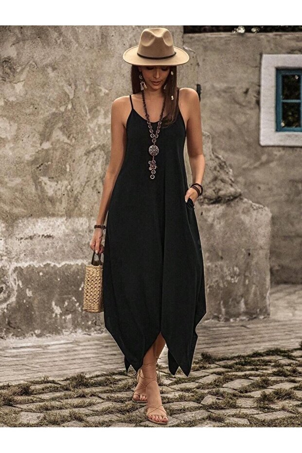 Rochie lungă neagră Isabella - S - 3