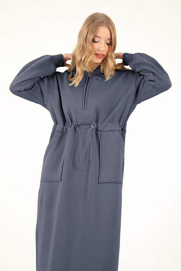 9275 - Stylish Comfortable 3 Thread Fleece-Lined Combed Cotton Women's Dress