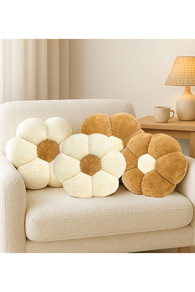 4-Piece Daisy Plush Pillow Set – Cute Decorative Throw Pillow Set