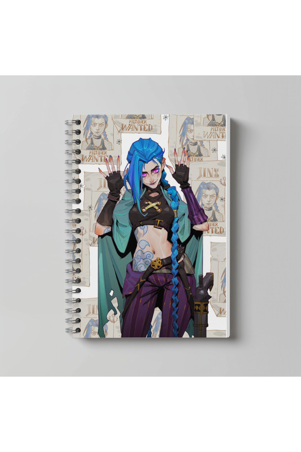دفتر ملاحظات حلزوني A4 من Arcane Jinx LoL Anime للأولاد، 60 ورقة