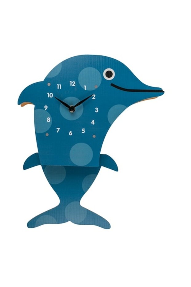 Ceas din lemn, Delfin 30 cm