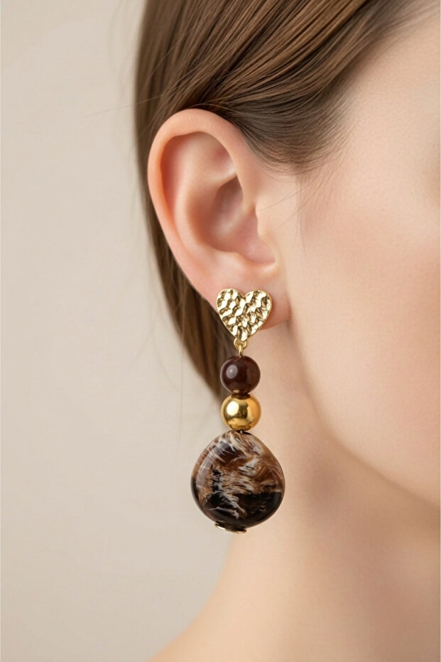 Acrylic Design Handmade Heart Earrings