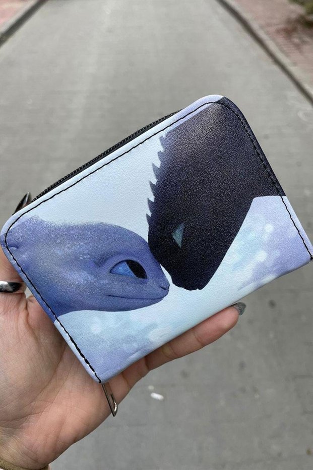 How to Train Your White Dragon Toothless and the Fury of Light Love Themed Short Wallet