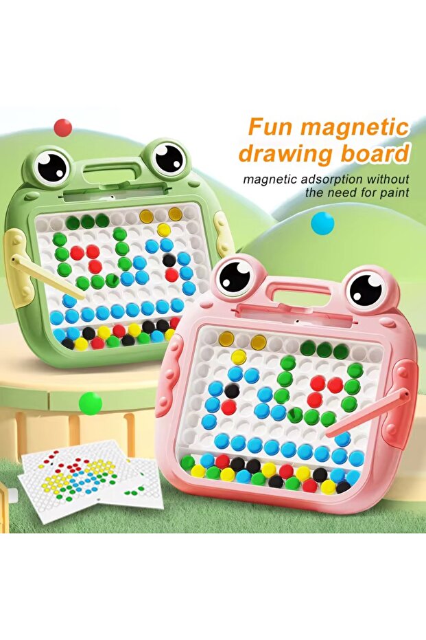 Frog Magnetic Drawing Board for Kids, (PINK) Montessori Educational Dot Art Toy
