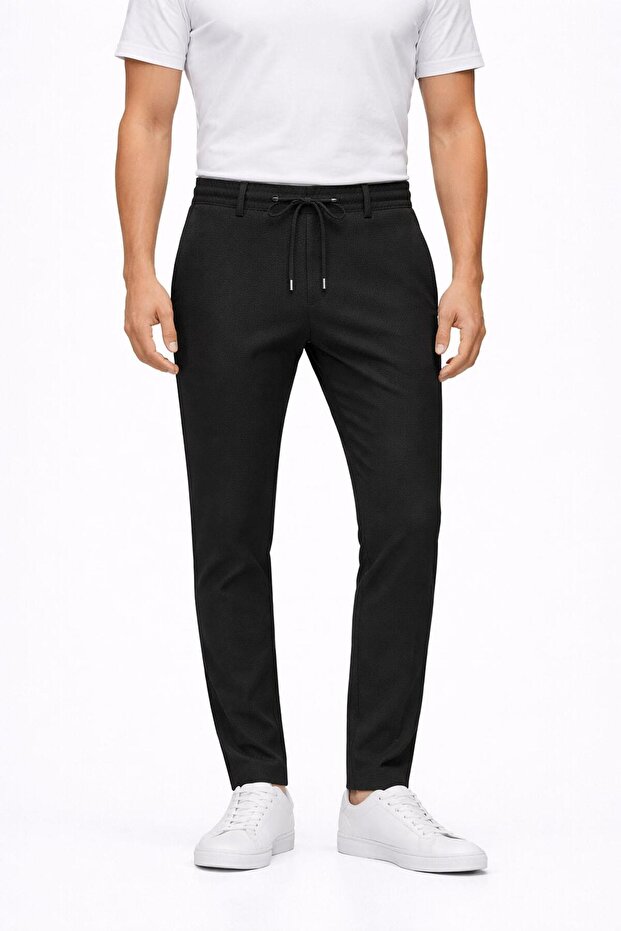 Yazı Men's Regular Cut Waist Tie Large Size Casual Jogger Pants 7602