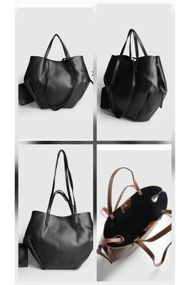 Modern and Stylish Large Capacity Black Shoulder Bag