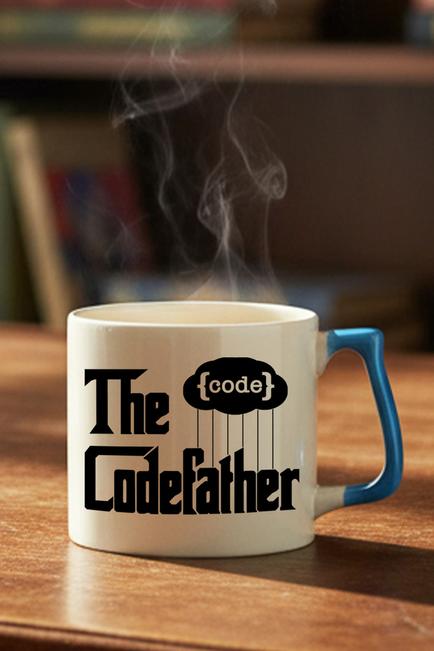 Codefather Printed Funny Mug, Developer, Software Engineer, Godfather Gift Mug with Colorful Handle