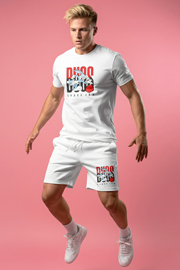 Premium 100% Cotton Oversize Minimal Design Unisex Shorts and T-Shirt Two-Piece Set