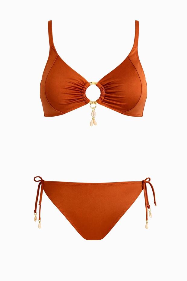 Strapless Shell Ring Women's Bikini Set - 2