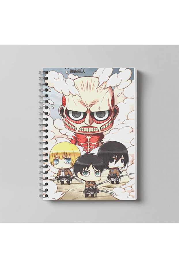 دفتر ملاحظات حلزوني بحجم A4 من AOT Attack on Titan Titana Attack Anime، 60 ورقة
