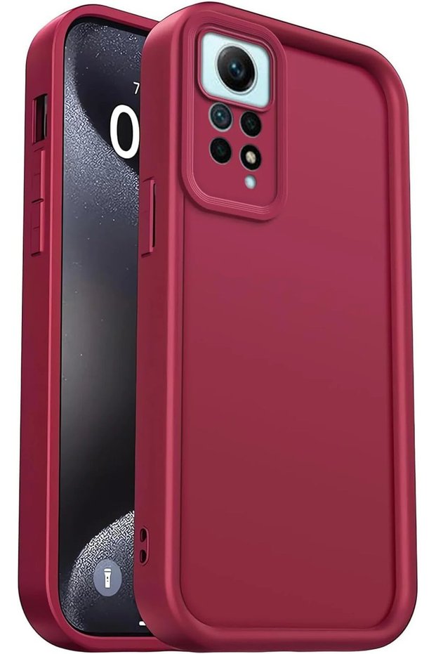Redmi Note 11 Pro/12 Pro 4g Compatible Shockproof Matte Claret Red Case with Corner Support