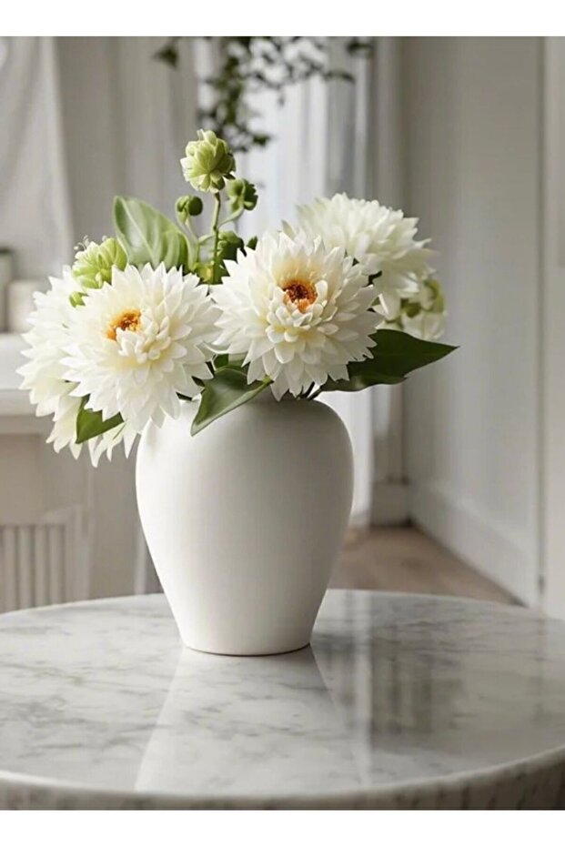 Nordic Style 15 cm Plain Off-White Ceramic Vase Bohemian Wood Decoration