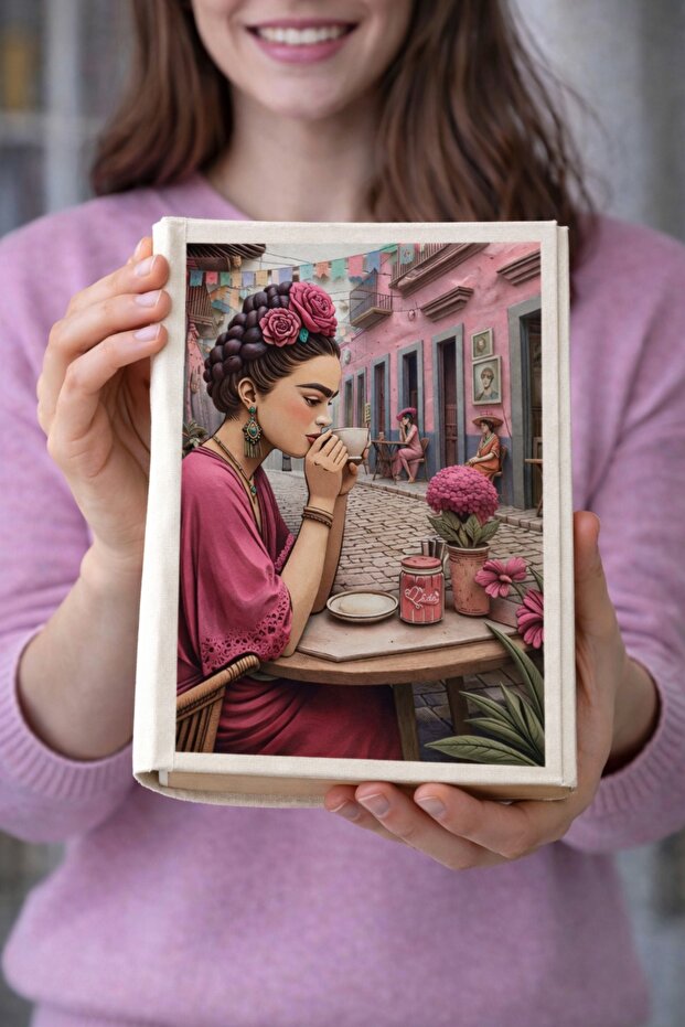 Custom Design Coffee Lover Book Sleeve, Book Cover with Artistic Female Figure, Book Lover Gift
