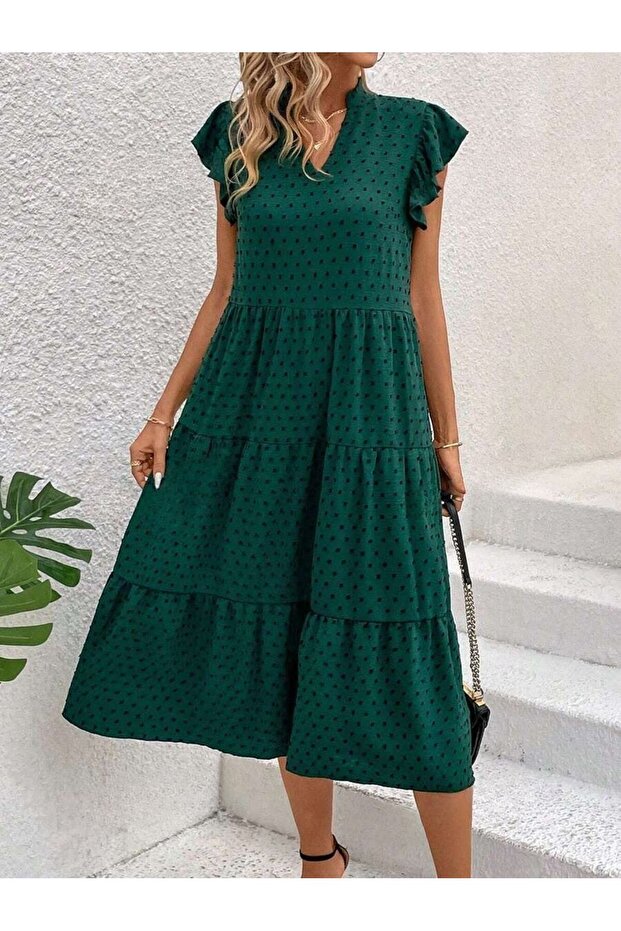 Rochie midi verde Pamila - S - 3