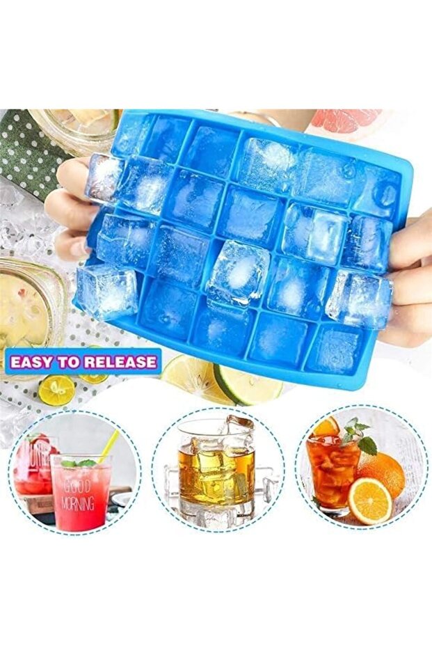 Ice Cube Tray with Lid, 32 Compartments, Silicone Mould, Stackable Design - 4
