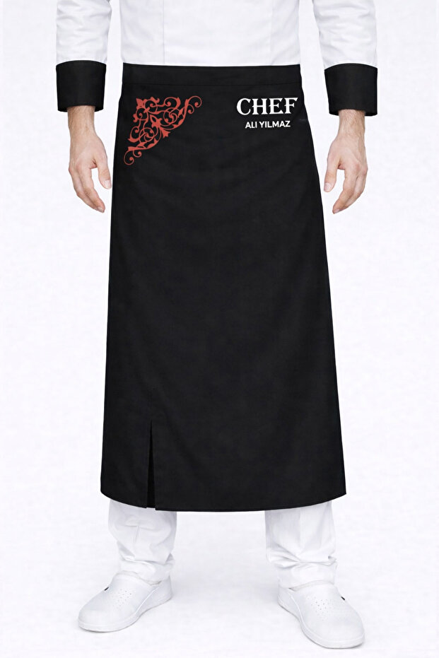 Chef Apron with Name Gift, Waist-Tie Chef Apron, Kitchen Aprons, Cafe Restaurant Apron, Chef