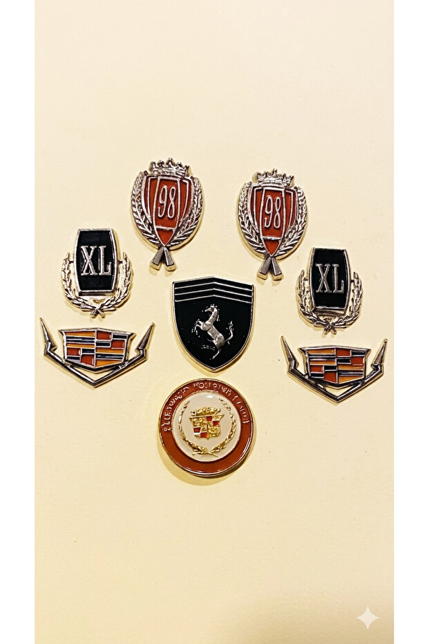 8 Metal Nuts with Emblem Tape
