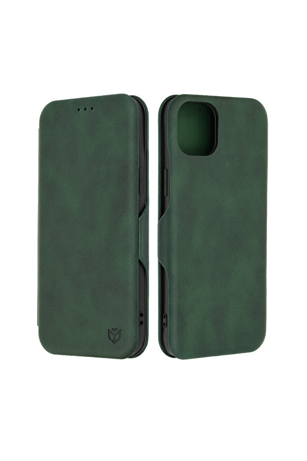 Case for iPhone 15 Plus, Techsuit, PU, Green - 6