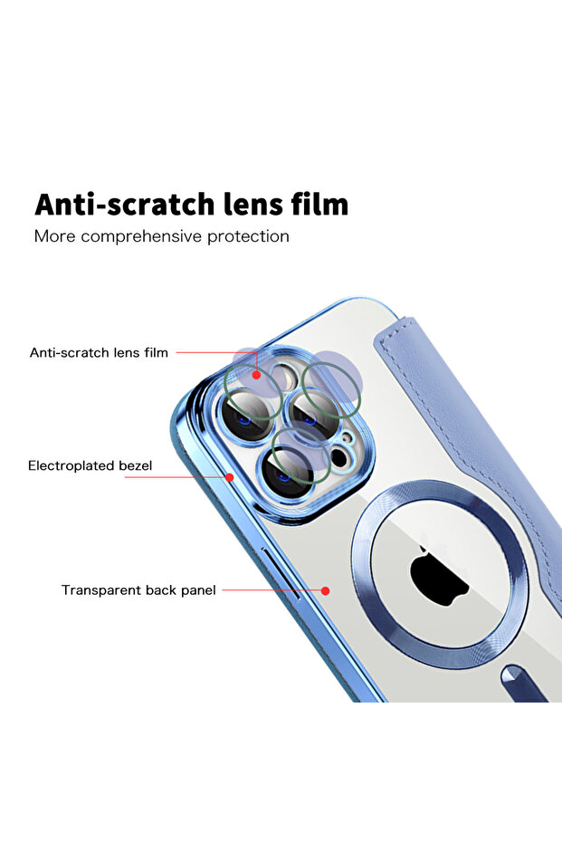 Husa pentru iPhone 13 Pro Max, Techsuit, PU, Bleu - 3